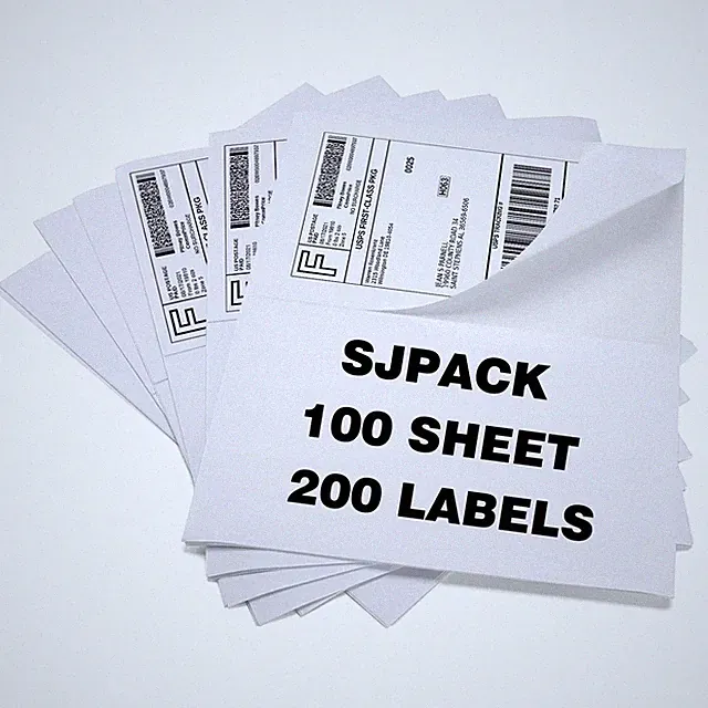 100 Half Sheet Shipping Labels 5.5" x 8.5" Address Blank for Laser/Inkjet Pri...
