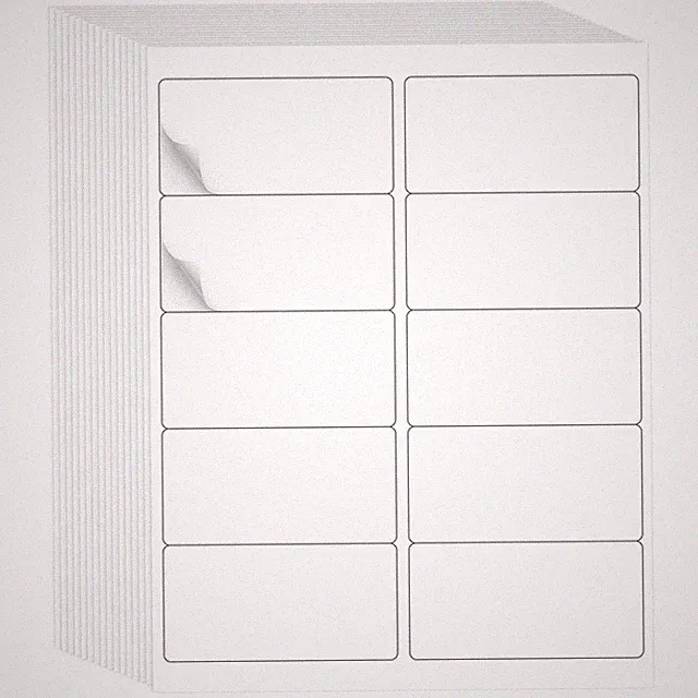 2" x 4" Label Stickers, Printable White 10 per Sheets Total 1000 Labels for L...