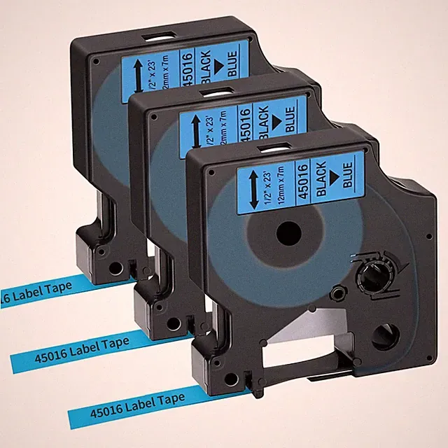 3-Pack Replace for Dymo D1 Label Tape 45016 for Dymo Label Maker Refills 4501...