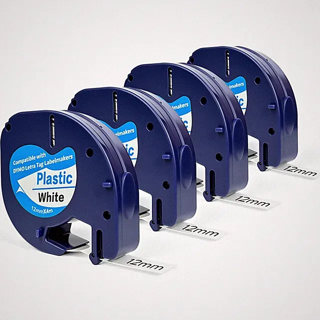 4-Pack Compatible with Dymo Label Maker Refills 91331 White Plastic Label Mak...