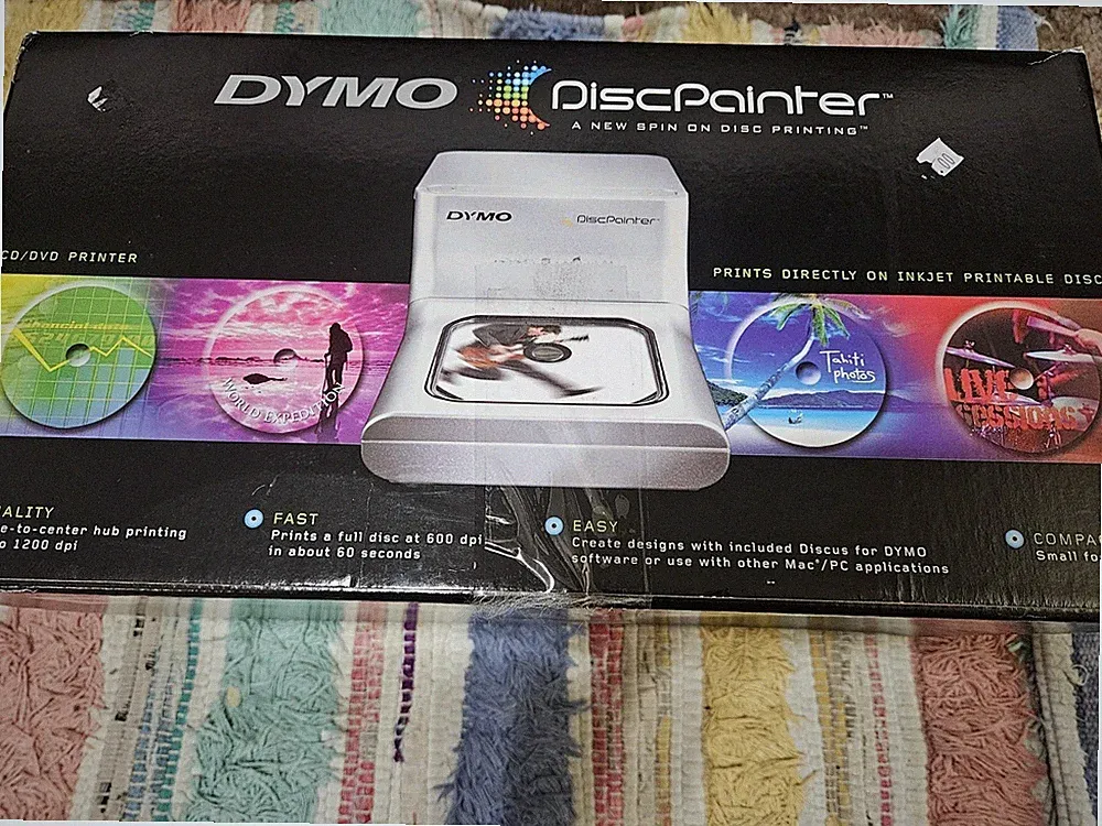 Dymo DiscPainter CD/DVD Inkjet Color Printer USB 2.0 600x1200 DPI( no Discus)