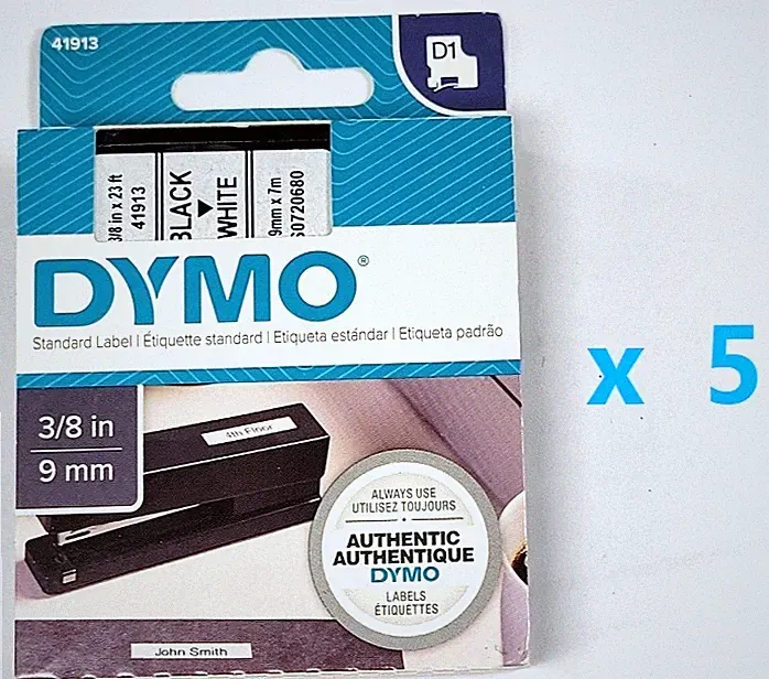 DYMO Standard Label Ink Cartridge D1 - 5 Pack DYMO 41913 Standard Black / White